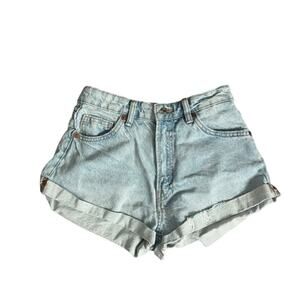 Zara Cuff Denim Shorts Light Wash High Rise - Women's Size 2